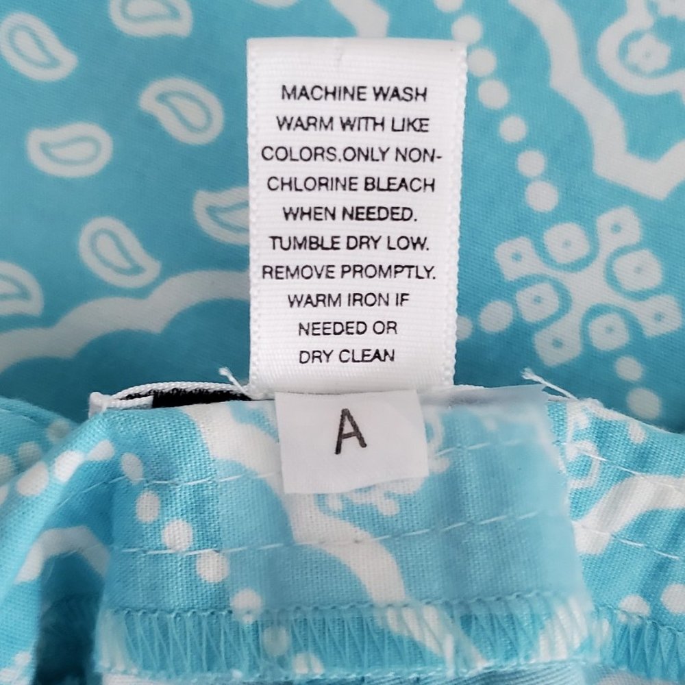 Ann Taylor Loft Boho Paisley Crop Pants | Like New | 0P | Turquoise White - Picture 12 of 12